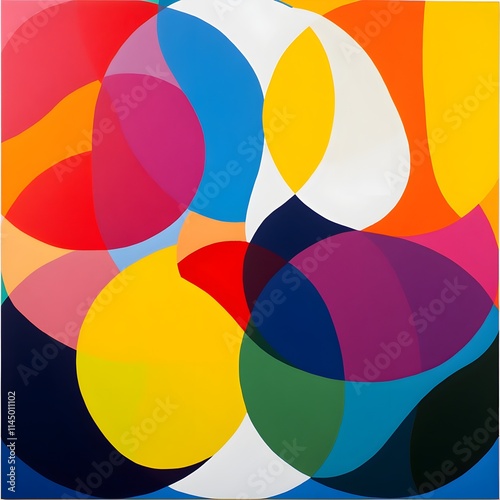 Artistic Abstract Composition with Bold Colorful Elements