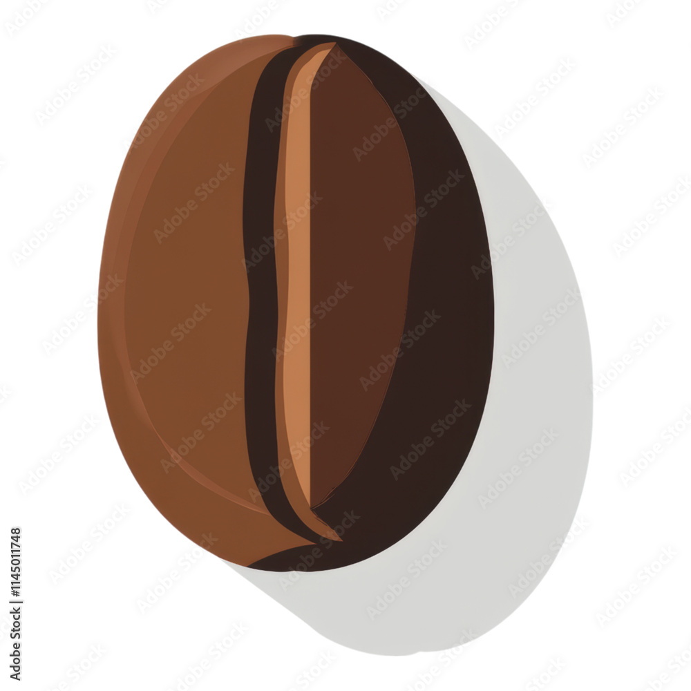 Coffee bean icon digital art minimalist style clean background close-up view beverage concept for branding Coffee bean icon digital art minimalist style clean background close-up view beverage concept for branding