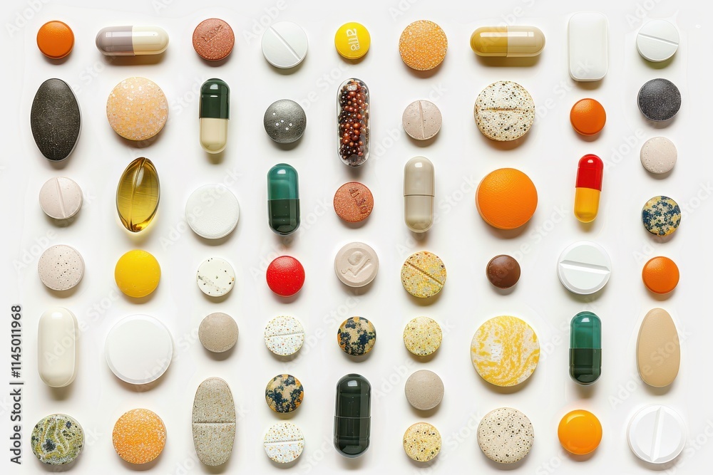 Collection of colorful medicine tablets isolated on white background Collection of colorful medicine tablets isolated on white background