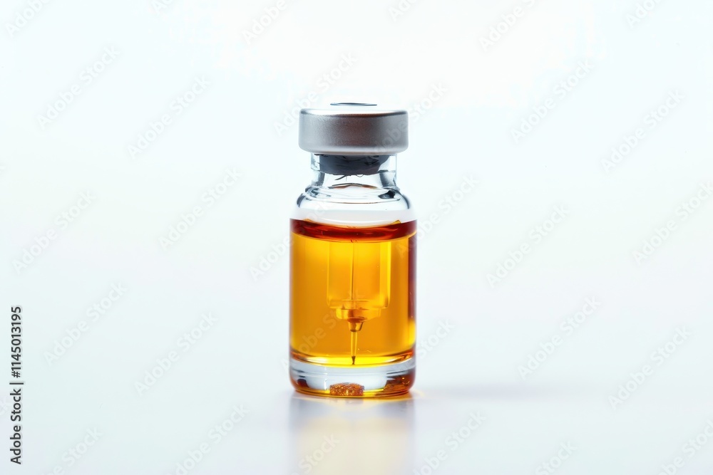 Medical vial with injection medicine isolated on white background Medical vial with injection medicine isolated on white background