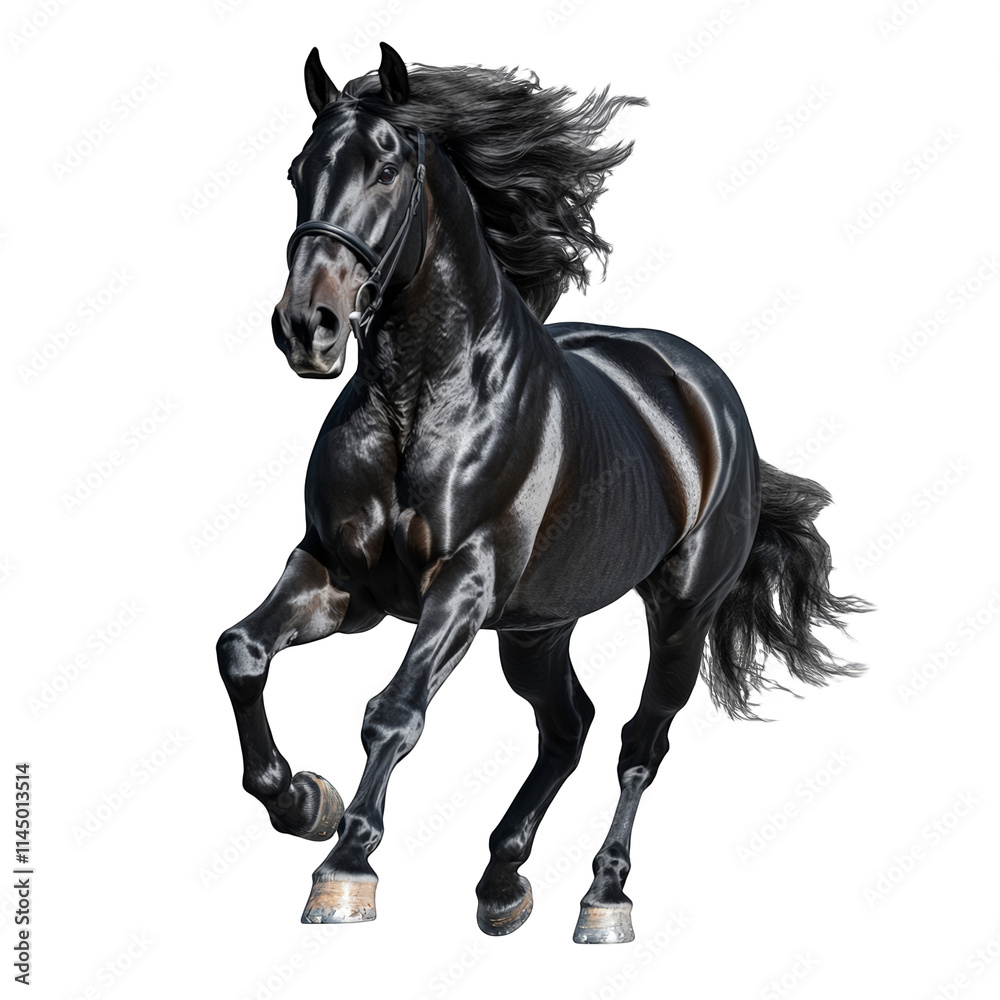 Black Horse Running Wild Mane Flowing Isolated on White Background Majestic Animal Power Beauty Freedom Equestrian Theme Thoroughbred Stallion Graceful Movement PNG Cutout Transparent Background Black Horse Running Wild Mane Flowing Isolated on White Background Majestic Animal Power Beauty Freedom Equestrian Theme Thoroughbred Stallion Graceful Movement PNG Cutout Transparent Background