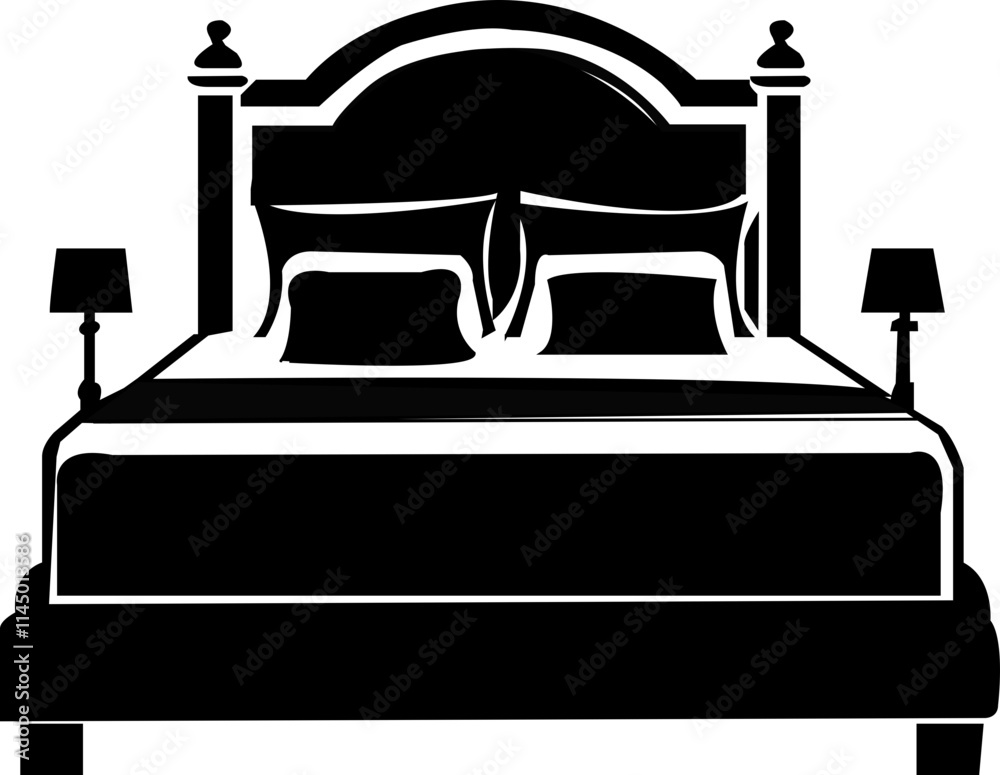 Vector set of furniture icons, chair, bed, wood Vector set of furniture icons, chair, bed, wood