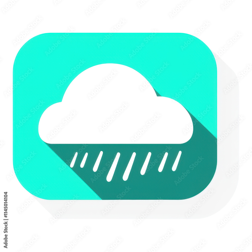 Rainy weather icon design digital illustration modern style flat design minimalist aesthetic