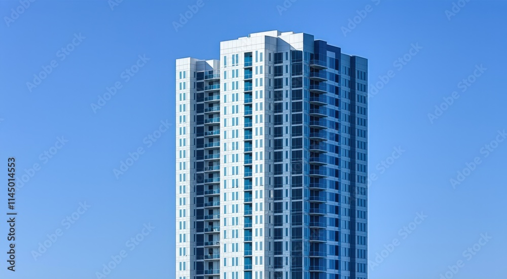Tall white building with many windows on top of it Tall white building with many windows on top of it