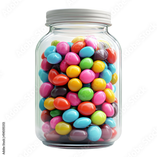 Colorful candy jar display bright studio food photography clean environment close-up view sweet treat concept