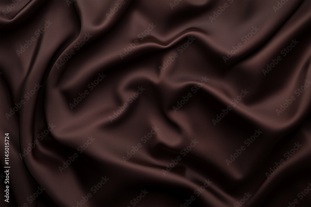 Obraz premium Dark Chocolate Brown Natural Cotton Linen Textile – Fabric Texture and Material Concept