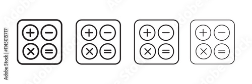 calculator icon set vector. set of calculator icon