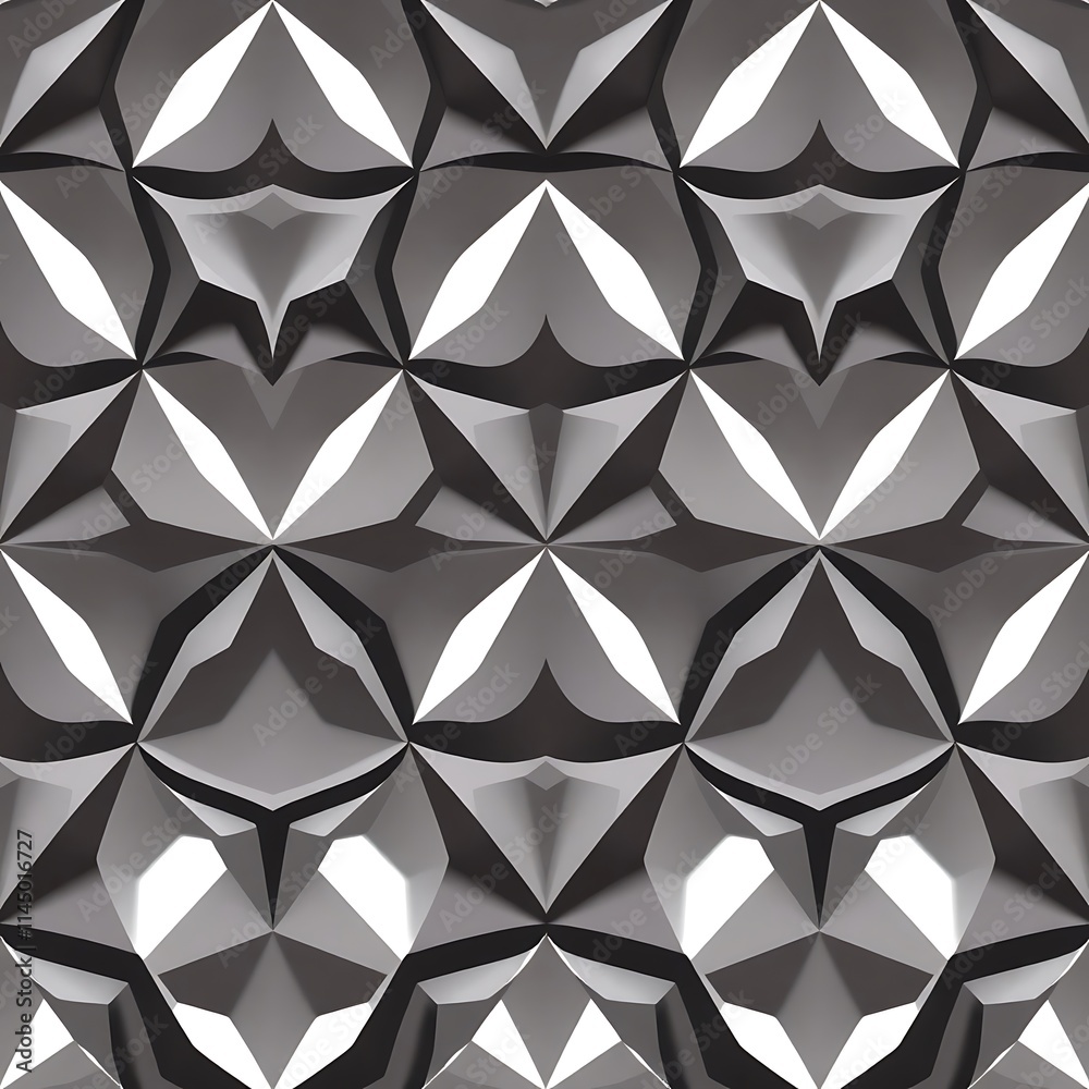 Geometric Abstract Pattern: A captivating and intricate pattern of geometric shapes, rendered in shades of gray and white, creates a visually dynamic and modern design. Geometric Abstract Pattern: A captivating and intricate pattern of geometric shapes, rendered in shades of gray and white, creates a visually dynamic and modern design.