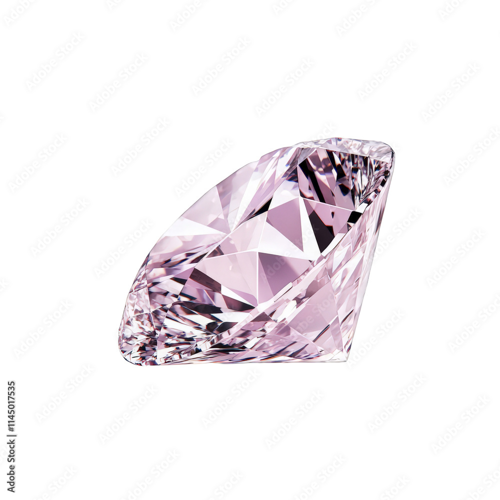 Large Pink Diamond Gemstone Precious Jewel Luxury Sparkle Brilliant Cut Clarity Expensive Fine Jewelry Transparent PNG Isolated Background