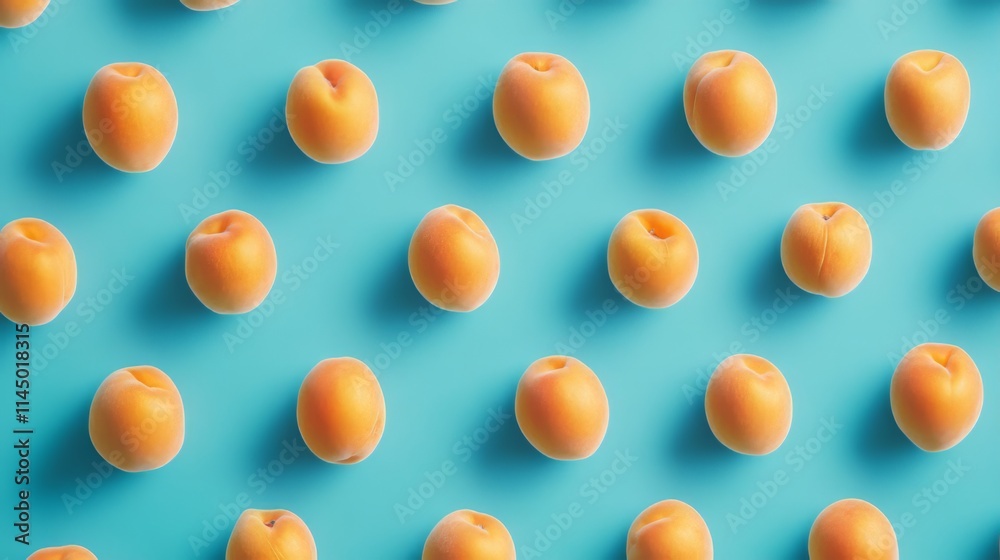 Vibrant Apricot Pattern on a Teal Background Vibrant Apricot Pattern on a Teal Background