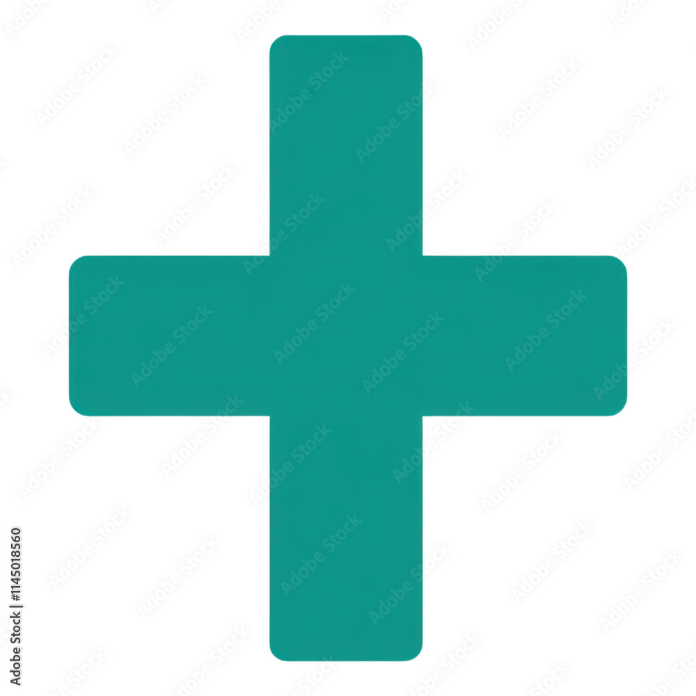 Green medical cross icon, minimalist design, clean lines, set against a white background, symbolizing health and wellness.