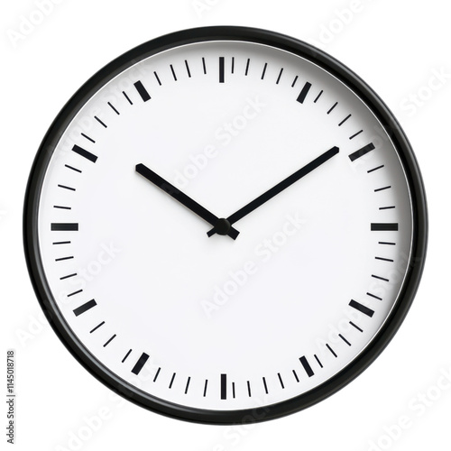 Obraz na płótnie Minimalist clock design featuring a black and white color scheme, displaying the time as ten ten against a clean white background w salonie
