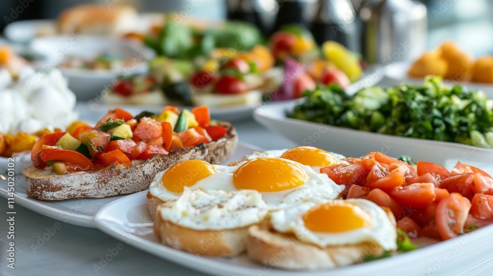 Scrumptious Breakfast Platter with Eggs and Toast Scrumptious Breakfast Platter with Eggs and Toast
