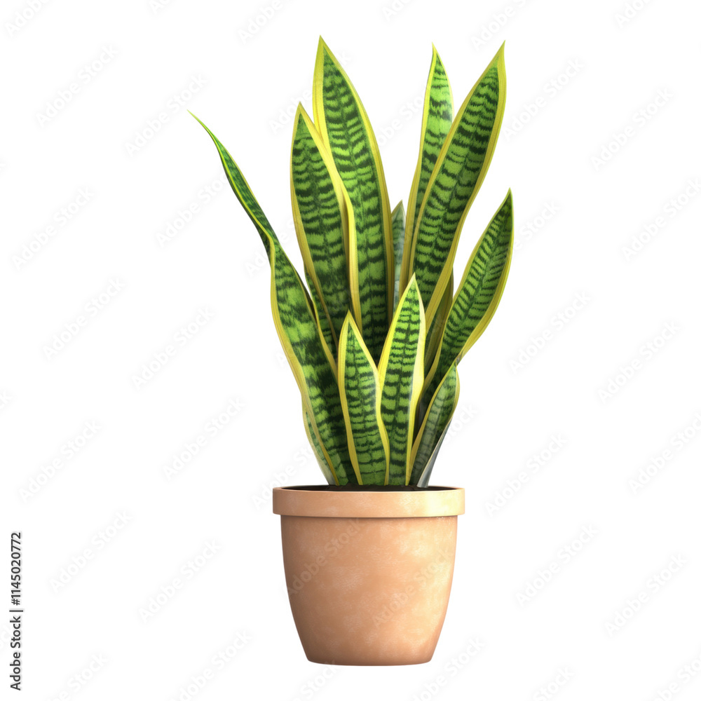 Tall green snake plant in a pot, vibrant foliage, enhances indoor decor, ideal for home or office settings, transparent background for versatile use Tall green snake plant in a pot, vibrant foliage, enhances indoor decor, ideal for home or office settings, transparent background for versatile use