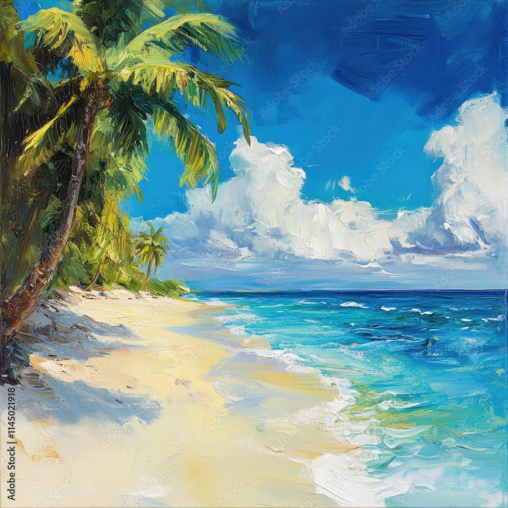 Fototapeta premium Art of Summer Vacation on a Tropical Sandy Beach