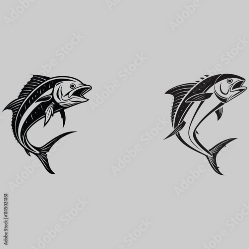 common dolphinfish silhouette vector design art and illustration 