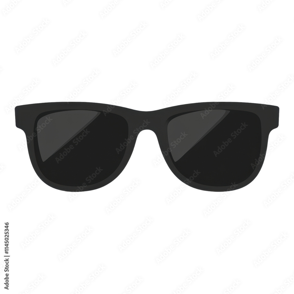 Sleek black sunglasses icon on a clean white background, modern design, minimalistic style, versatile for branding and digital use Sleek black sunglasses icon on a clean white background, modern design, minimalistic style, versatile for branding and digital use