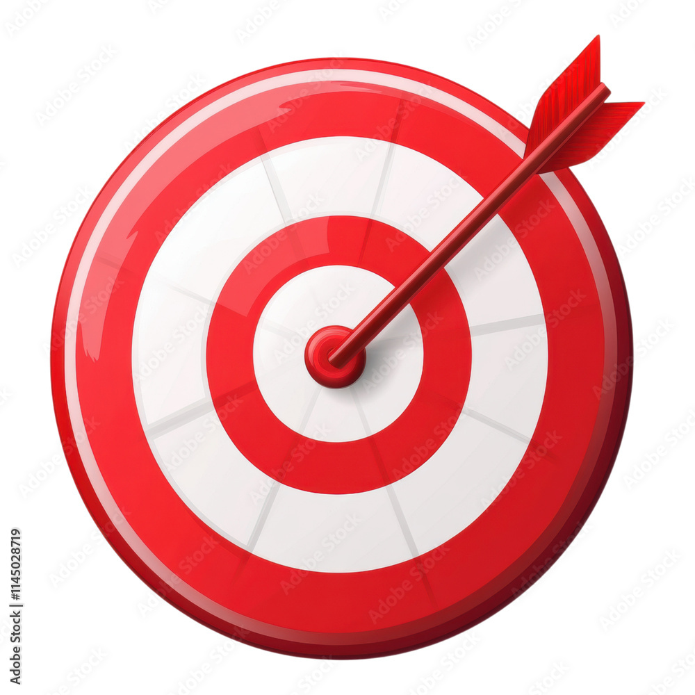 Bold target symbol featuring red and white concentric circles on a transparent background, ideal for graphic design and branding applications Bold target symbol featuring red and white concentric circles on a transparent background, ideal for graphic design and branding applications
