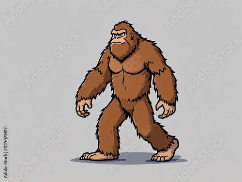 Cartoon illustration of an angry Bigfoot 
