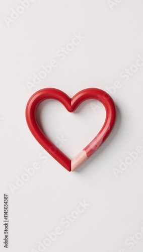 Two heart shapes red  white rendered as an isolate image against a transparent background