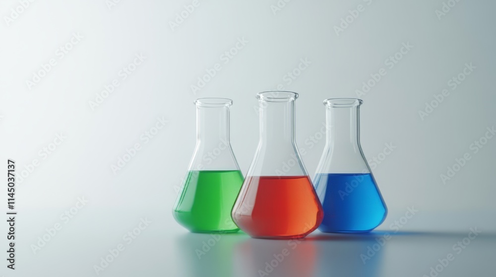 Colorful Flasks in a Modern Science Lab Colorful Flasks in a Modern Science Lab