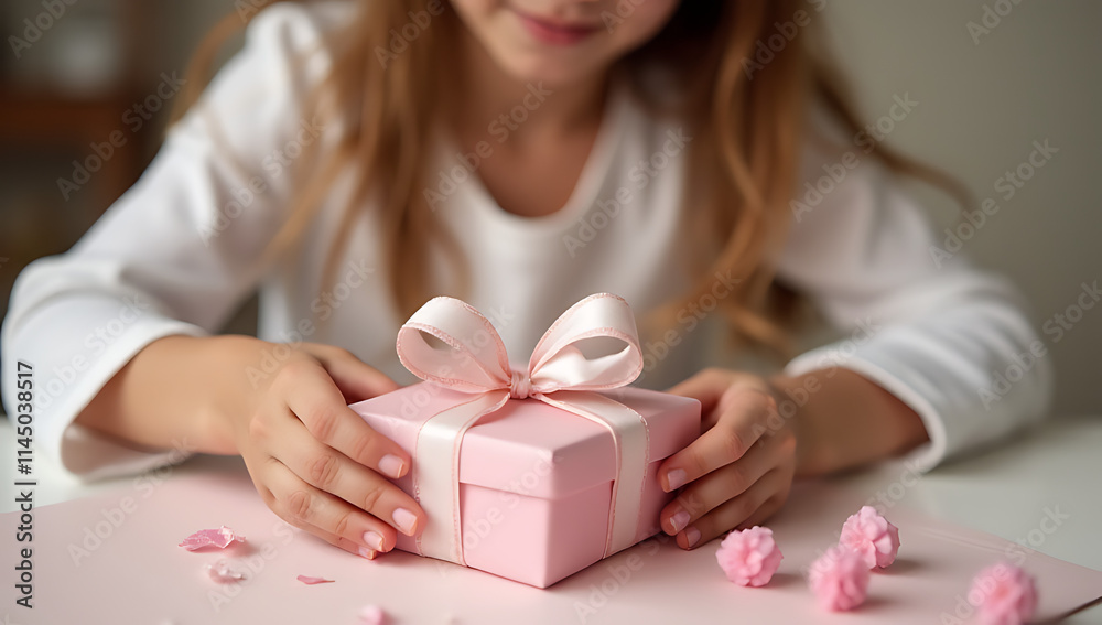 A girl is creatively designing a cute gift box as part of her celebration ideas for an anniversary and party._00003_ A girl is creatively designing a cute gift box as part of her celebration ideas for an anniversary and party._00003_