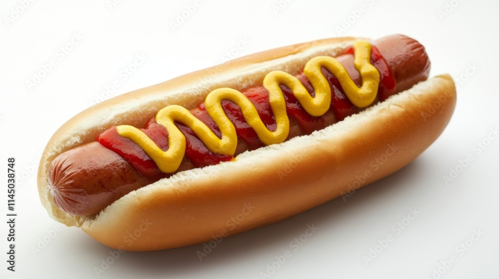 Mouthwatering Hot Dog with Ketchup and Mustard Mouthwatering Hot Dog with Ketchup and Mustard