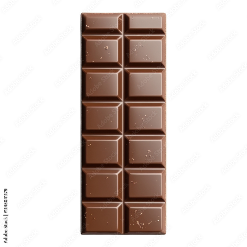 Obraz premium Chocolate bar packaging mock-up showcasing a sleek thin rectangular design, featuring a transparent background for versatile display options