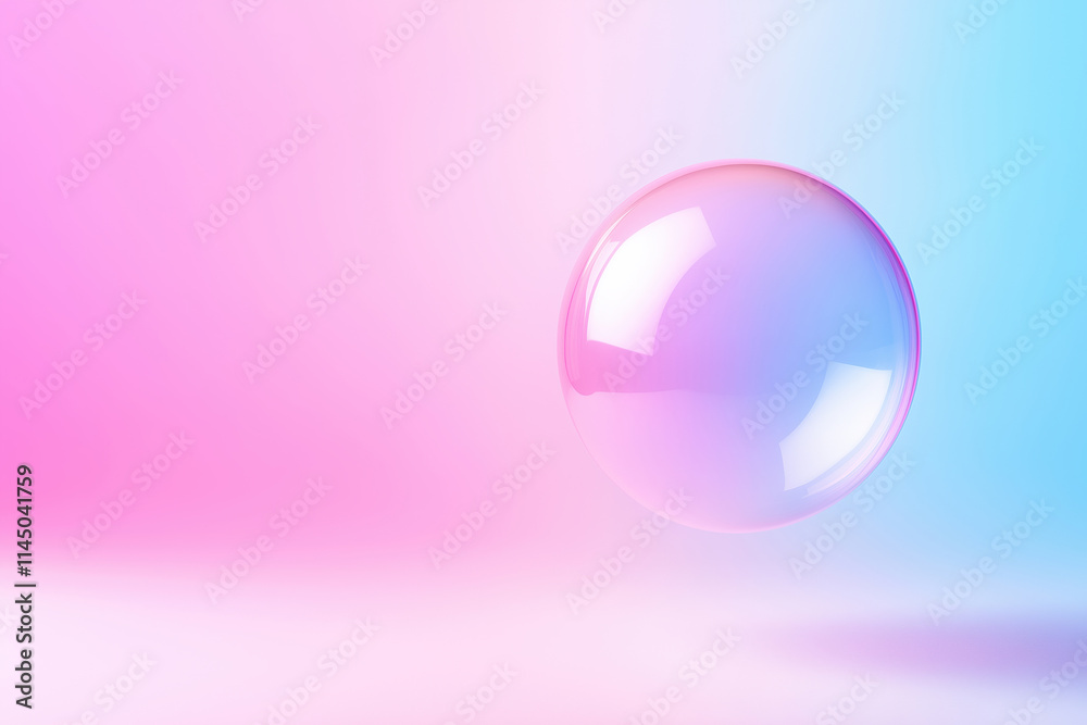 Fototapeta premium Colorful bubble floating in a vibrant pastel background during daylight hours