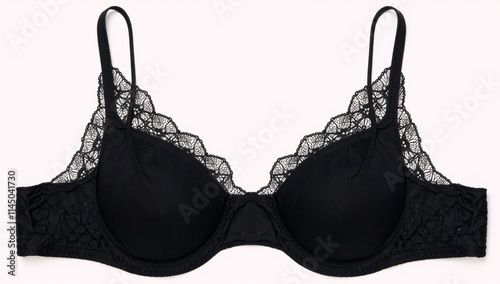Cute black-lace underwear against a pure white backdrop
