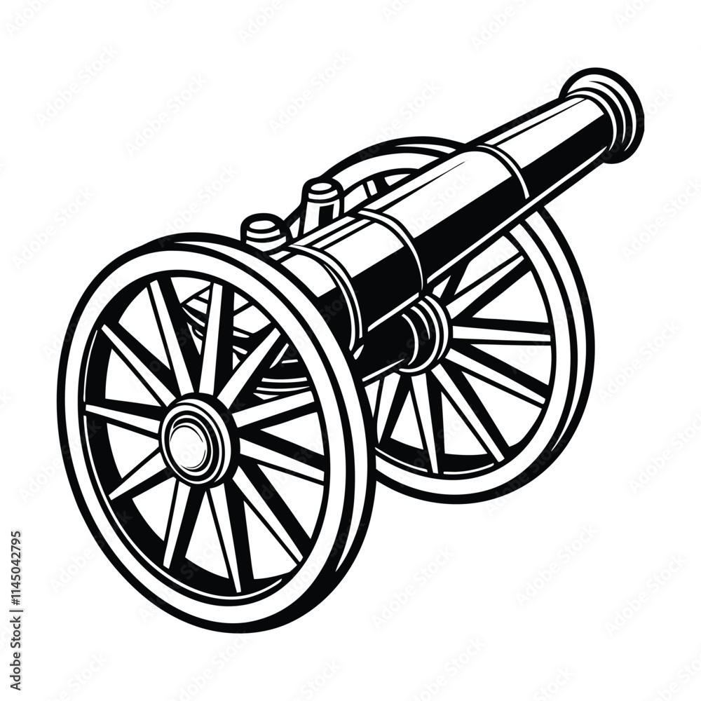 Fototapeta premium field gun on white background