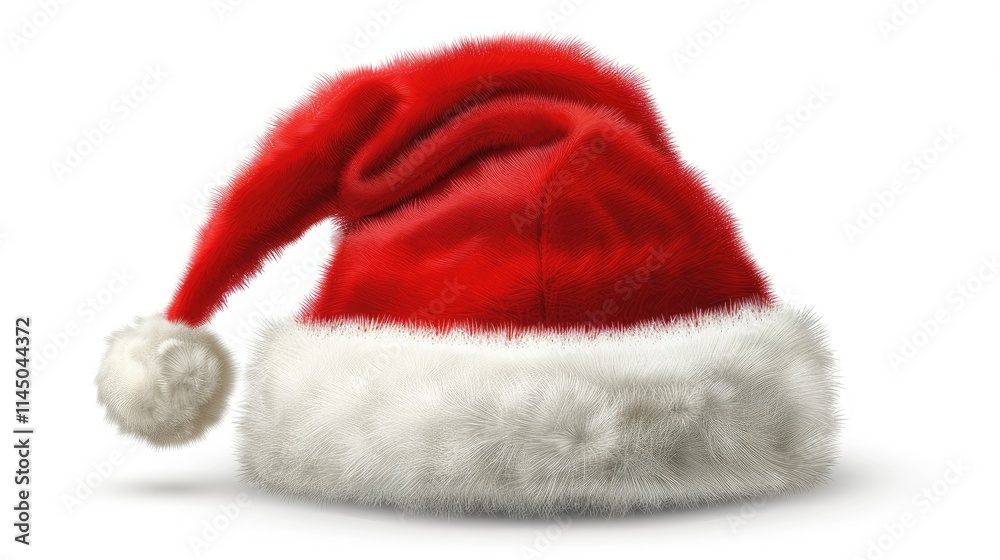 A festive red and white Santa hat, symbolizing Christmas and holiday celebrations. A festive red and white Santa hat, symbolizing Christmas and holiday celebrations.