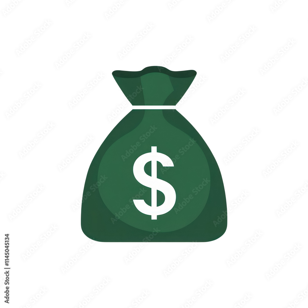 An illustration of a bag of money symbolizing wealth and financial success, with a stylish and simple An illustration of a bag of money symbolizing wealth and financial success, with a stylish and simple