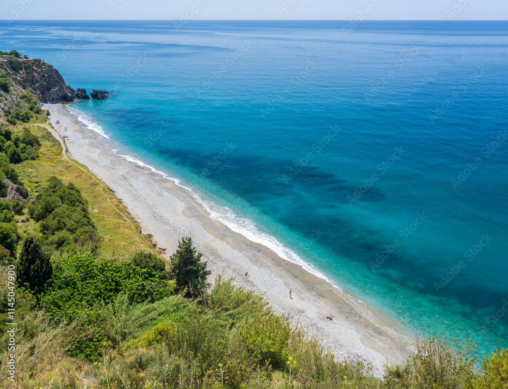 Scenic View of Playa de la Caleta in Andalusia's Natural Area Scenic View of Playa de la Caleta in Andalusia's Natural Area