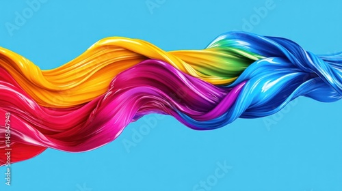 Wallpaper Mural Abstract colorful wave, vibrant rainbow swirl. Torontodigital.ca