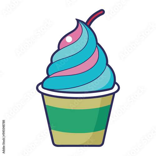 frozen yogurt silhouette vector on white background