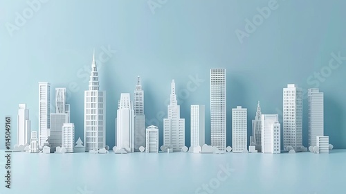 Dynamic cityscape illustration featuring 3d skyscrapers for a striking depth effect