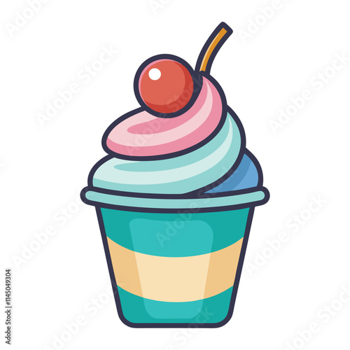 frozen yogurt silhouette vector on white background