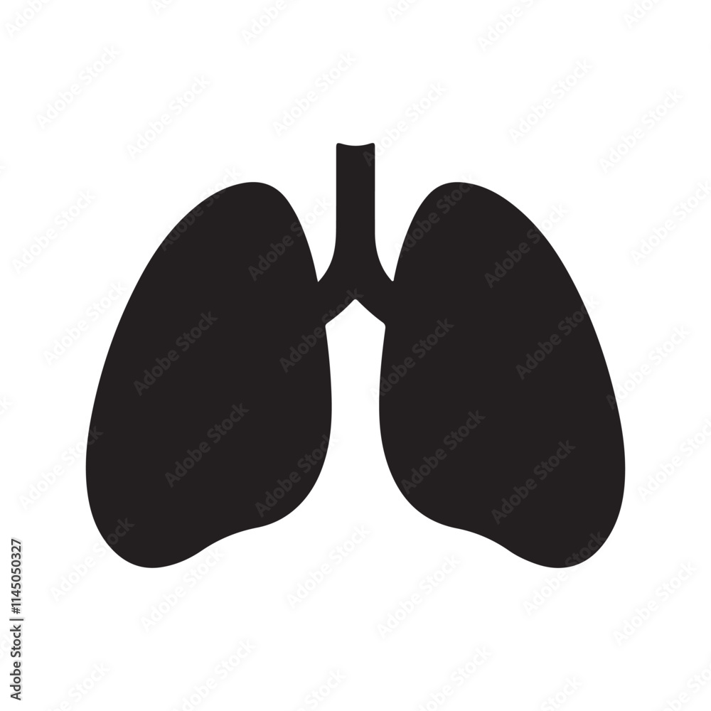 Lungs icon. Black Lungs icon on white background. Vector illustration Lungs icon. Black Lungs icon on white background. Vector illustration