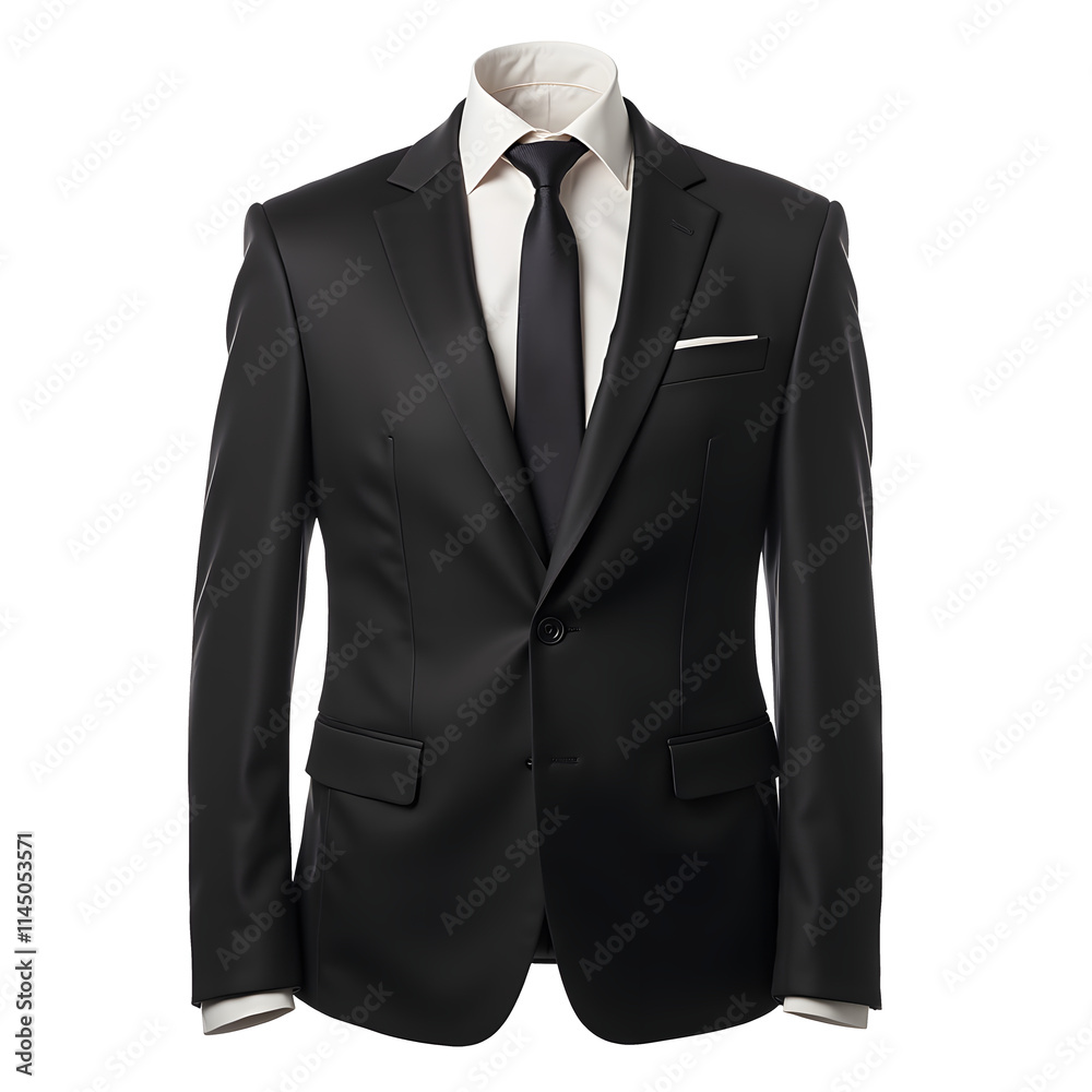 Black smoking suit isolated on a transparent background. Black smoking suit isolated on a transparent background.