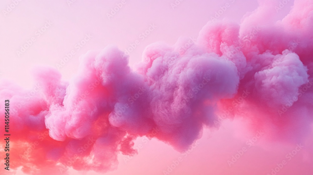 Fototapeta premium A dreamy cloud formation in soft pink hues, creating a serene and ethereal atmosphere.