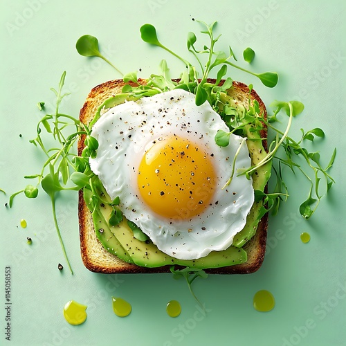 Top view of a loaded avocado toast