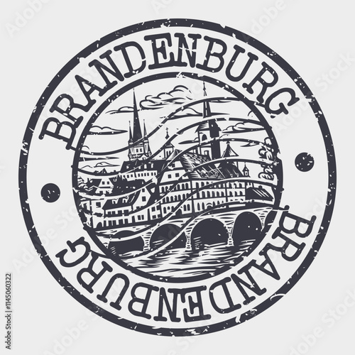 Brandenburg, Germany Stamp Postal. Silhouette Seal. Passport Round Design. Vector Icon. Design Retro Travel. National Symbol.