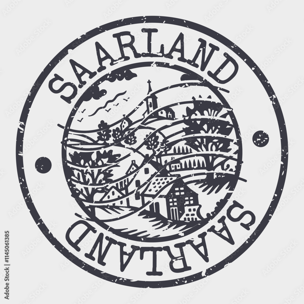 Saarland, Germany Stamp Postal. Silhouette Seal. Passport Round Design. Vector Icon. Design Retro Travel. National Symbol. Saarland, Germany Stamp Postal. Silhouette Seal. Passport Round Design. Vector Icon. Design Retro Travel. National Symbol.