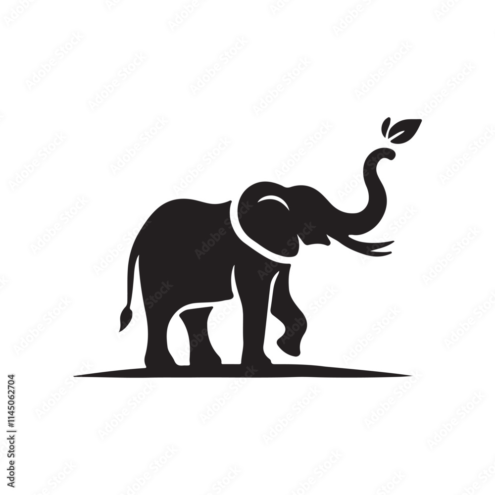 elephant silhouette vector line art logo illustration elephant silhouette vector line art logo illustration