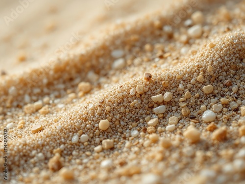 Captivating textures of golden sand glistening under the warm sun on a serene beach in mid-afternoon glory photo