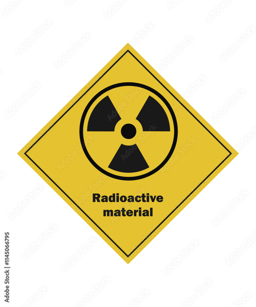 Fototapeta premium Warning of radioactive material or radiation vector icon isolated. Best radioactive material label for hazard warning.
