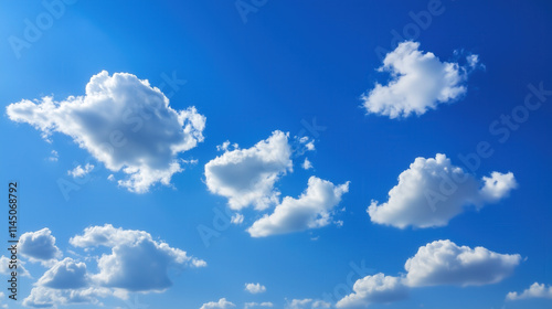 Wallpaper Mural Bright Blue Sky with Soft White Clouds Torontodigital.ca