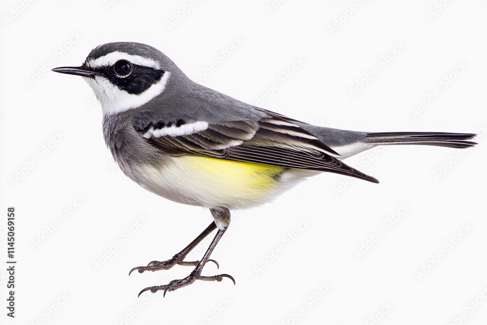 Beautiful bird with striking gray and yellow feathers Beautiful bird with striking gray and yellow feathers
