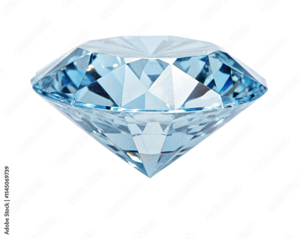 Fototapeta premium Blue diamond isolated on transparent background.
